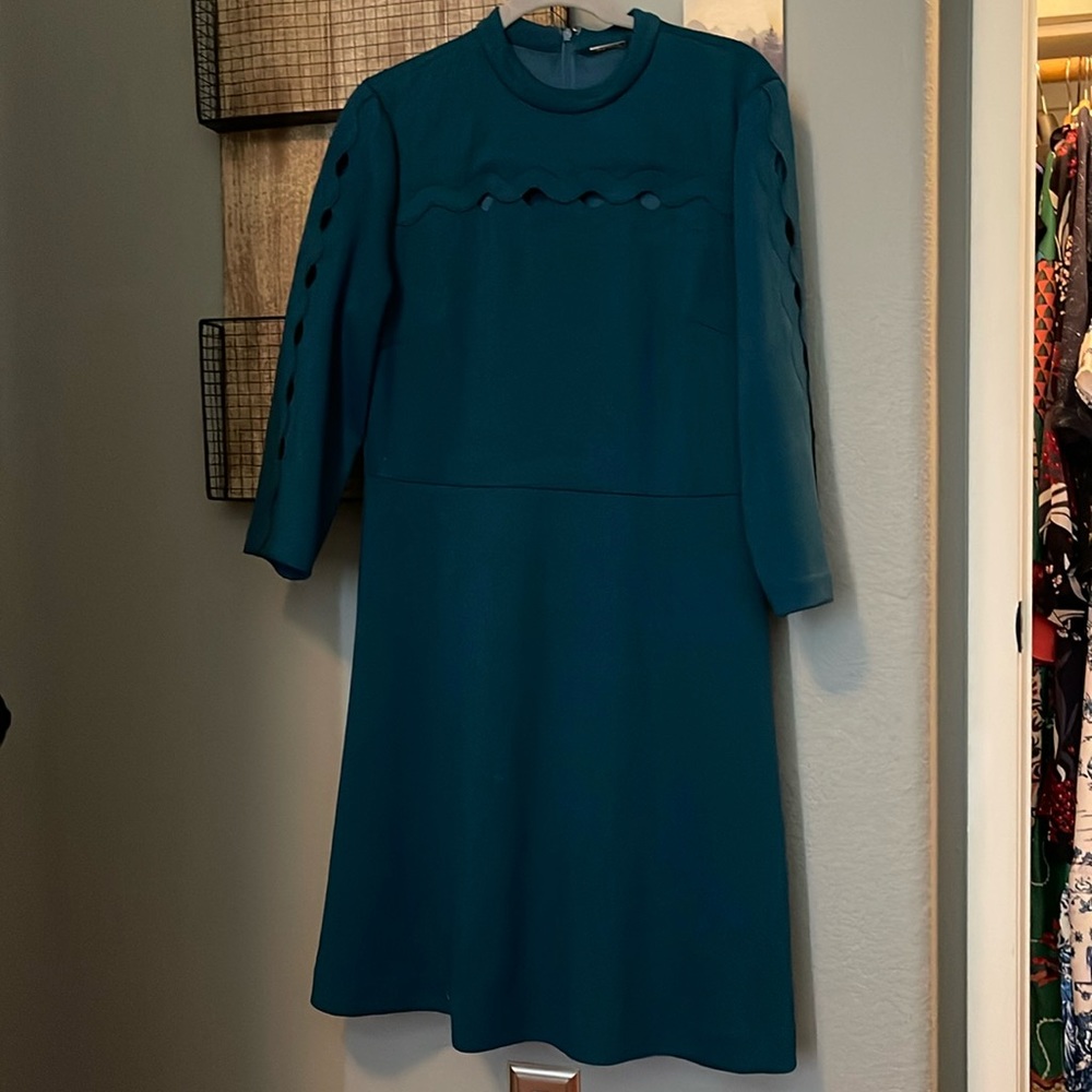 Elie Tahari cut out teal dress size 14